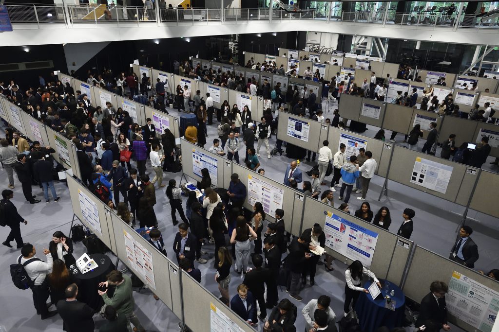 Aerial view of Design Day 2023 poster exhibition hall
